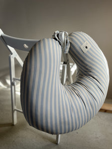 Pine Cone Copenhagen - Nora - Nursery Pillow - Blue Blossom Stripe