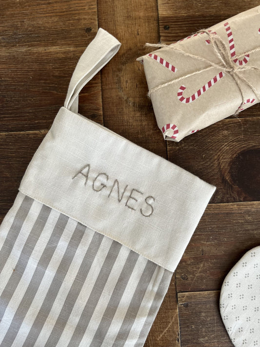 Pine Cone Copenhagen - Grandma's  Christmas Sock - Mushroom Stripe