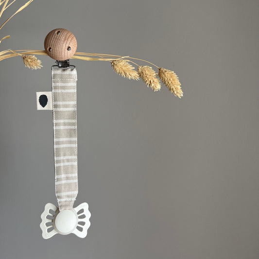 Pine Cone Copenhagen - Nohr - Pacifier Clip - Beige Stripe