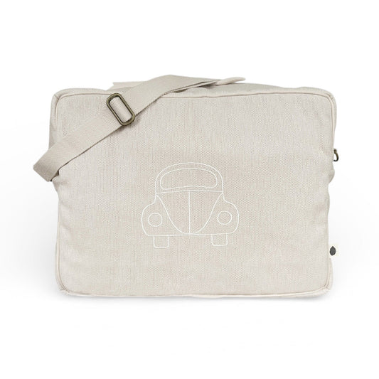 Large changing bag – sand – Car embroidery