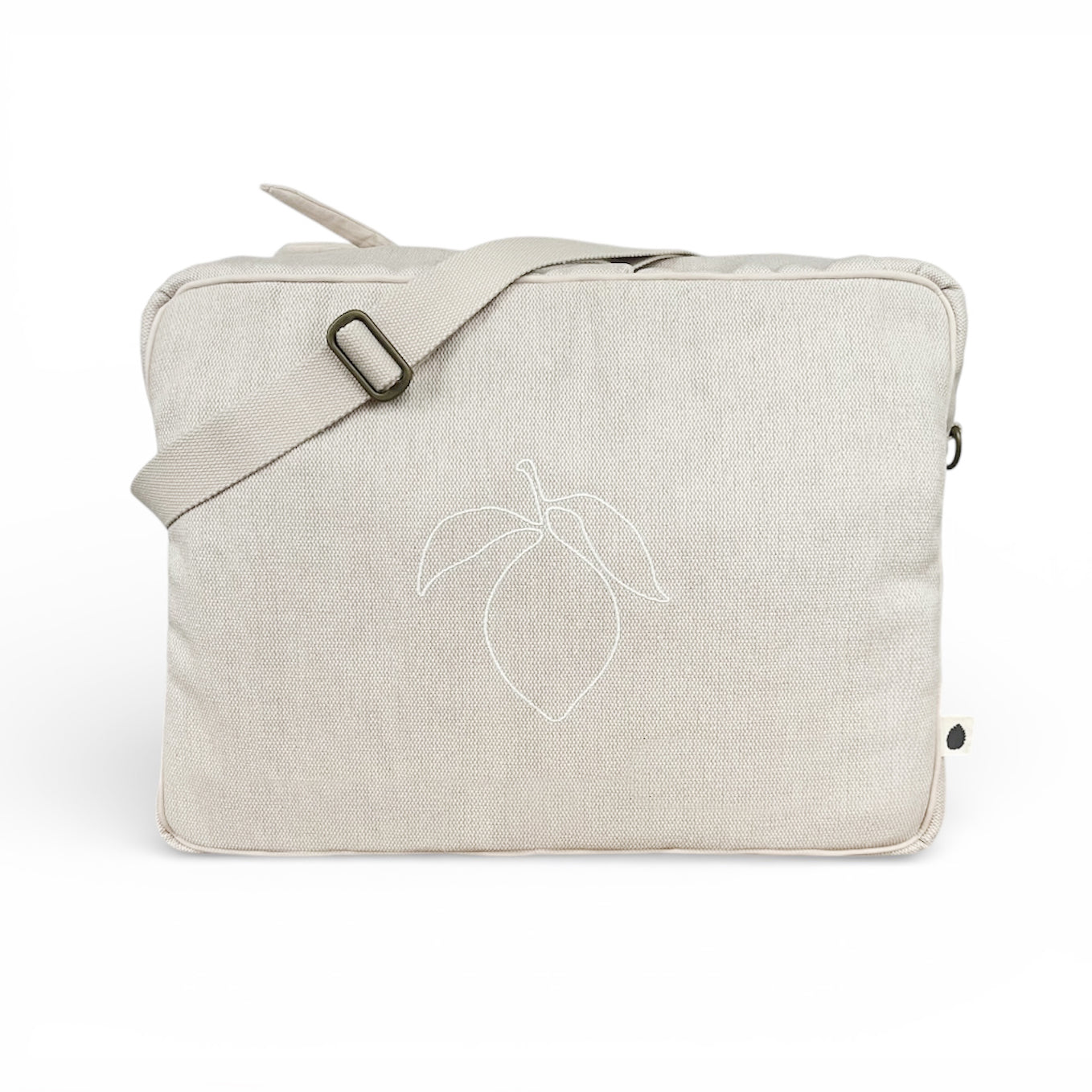 Large changing bag – sand – Lemon embroidery