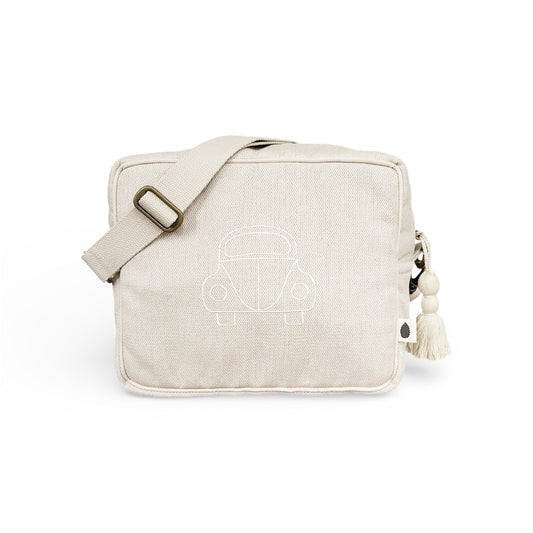 Mini changing bag – sand – Car embroidery