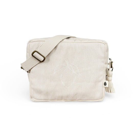 Mini changing bag – sand – Lemon embroidery