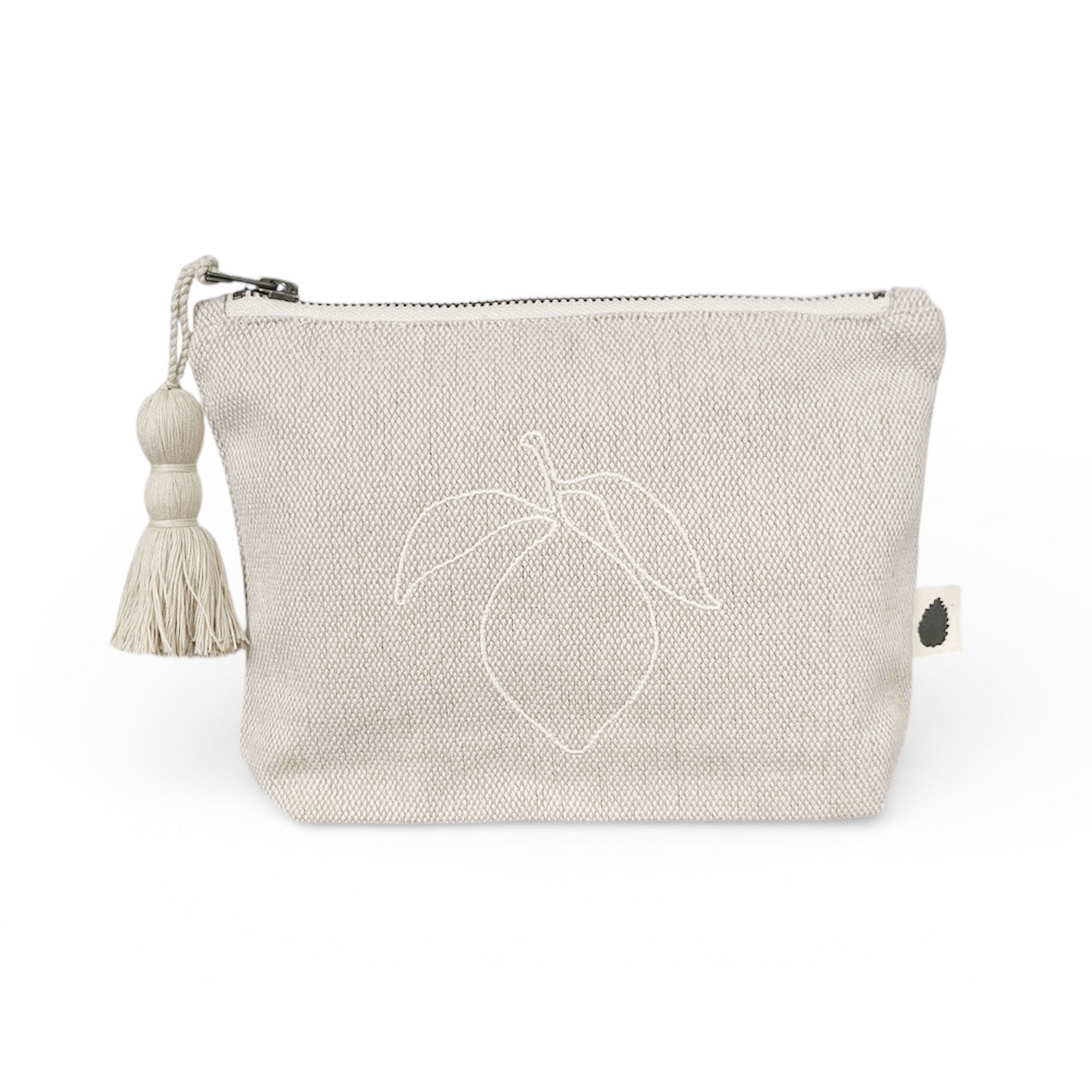 Mini toiletry bag – sand – Lemon embroidery