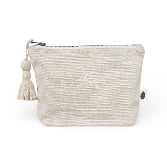 Mini toiletry bag – sand – Lemon embroidery