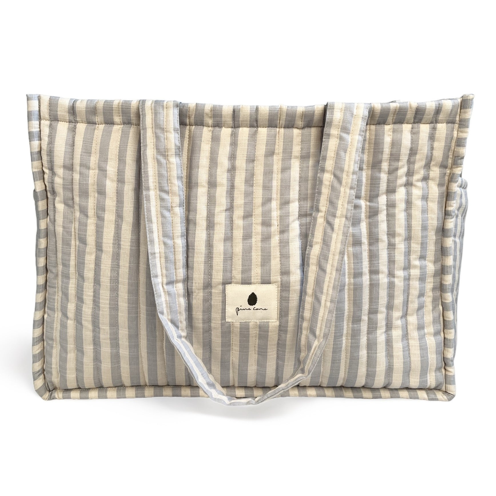 Pine Cone Copenhagen - Mommy Tote Bag / Nursery Bag - Blue Blossom Stripe