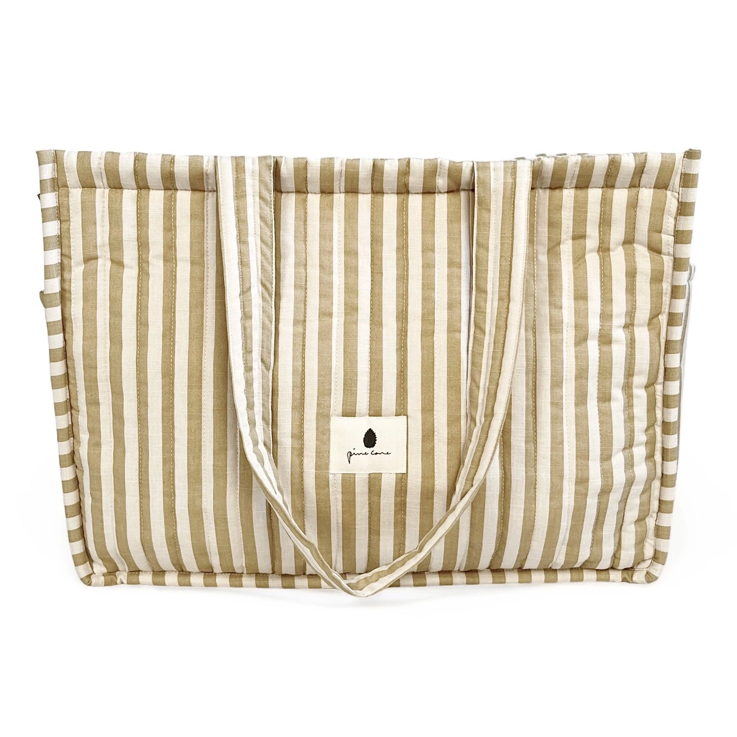 Pine Cone Copenhagen - Mommy Tote Bag / Nursery Bag - Mustard Stripe