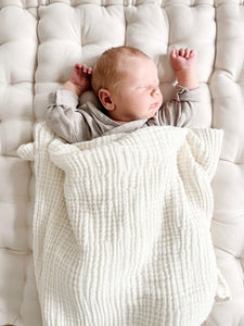 Kadera - 4 lags Muslin Tæppe - Cream