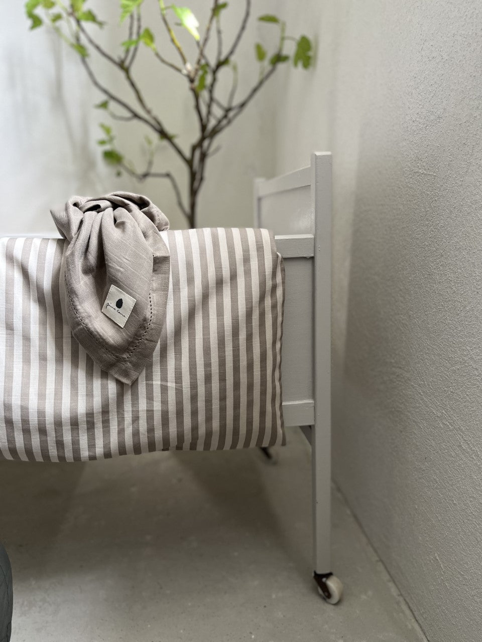 Pine Cone Copenhagen - Stripe Junior Bedding - Mushroom Stripe