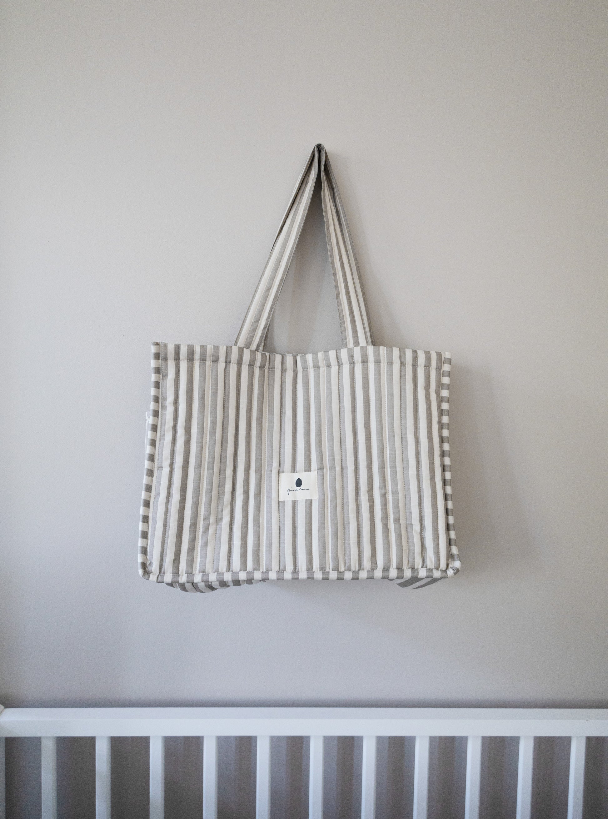 Pine Cone Copenhagen - Mommy Tote Bag / Nursery Bag - Mushroom Stripe